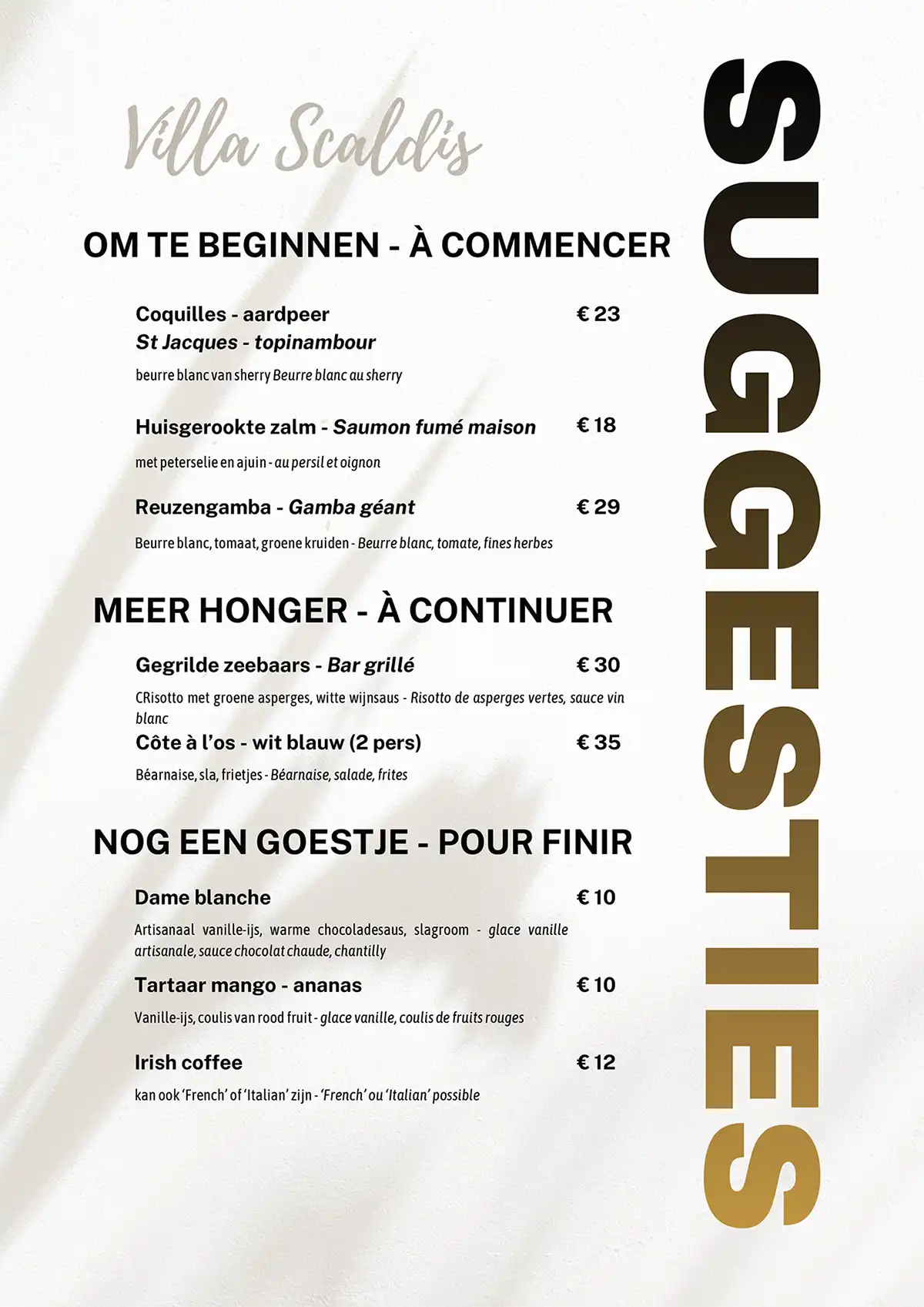 Suggesties Villa Scaldis