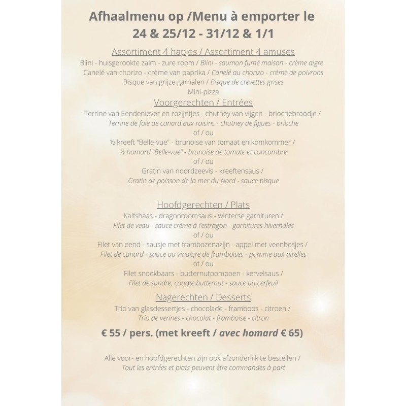 Afhaalmenu 2025